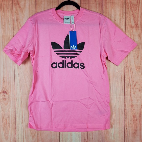 adidas Other - adidas Originals Trefoil Shirt Mens Sz S Pink Black Graphic